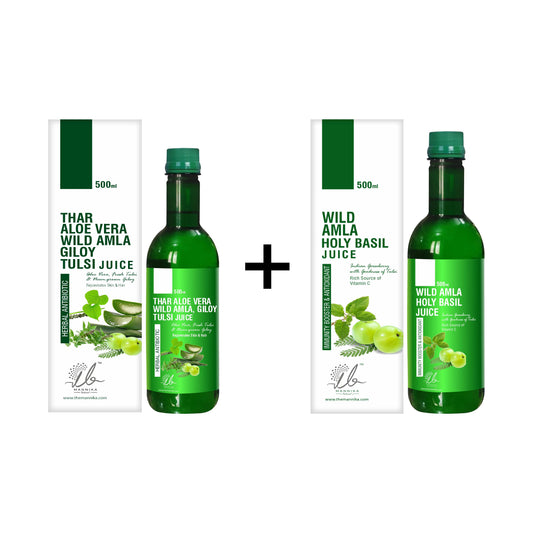 Thar Aloe Vera Wild Amla Giloy Tulsi Juice + Wild Amla Holy Basil Juice