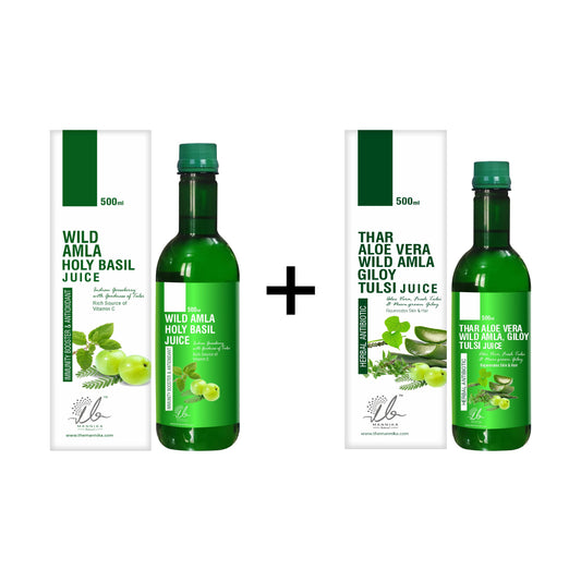 Wild Amla Holy Basil Juice + Thar Aloe Vera Wild Amla Giloy Tulsi Juice