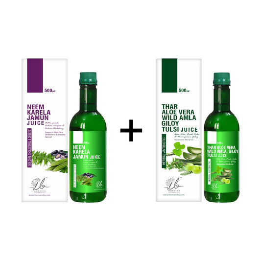 Neem Karela Jamun Juice + AloeVera Wild Amla Giloy Tulsi Juice
