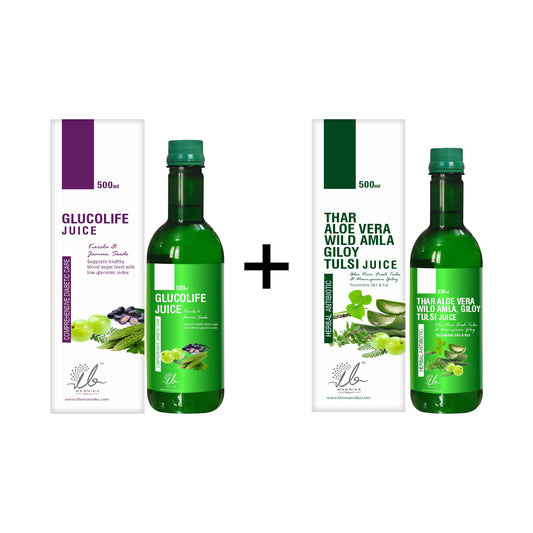 Glucolife Juice + Thar Aloe Vera Wild Amla Giloy Tulsi Juice