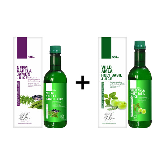 Neem Karela Jamun Juice + Wild Amla Holy Basil Juice